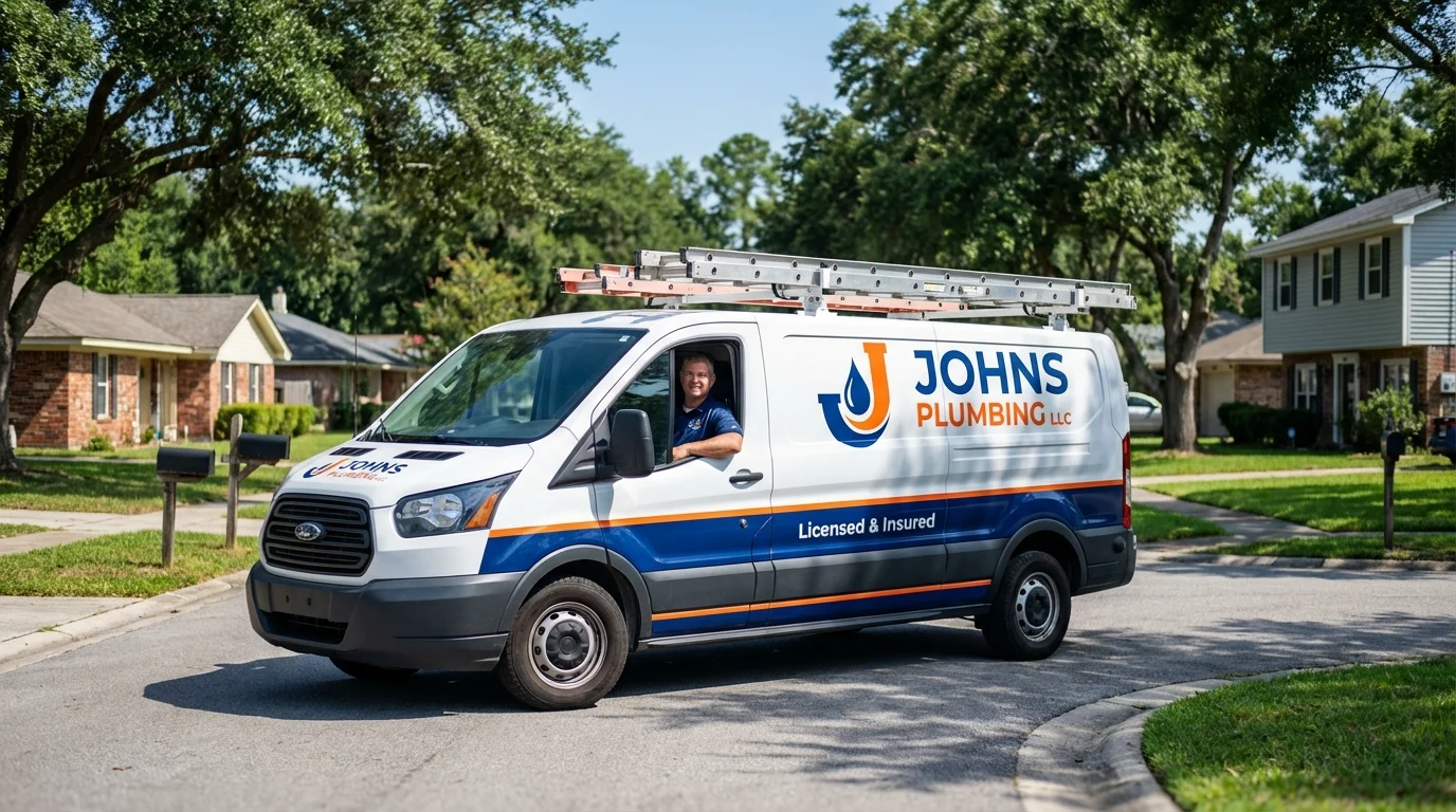 Johns Plumbing LLC service van in Marina del Rey, CA
