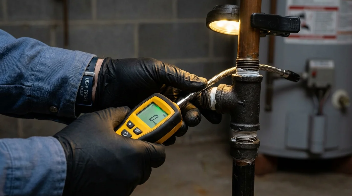 Gas leak detection with electronic sniffer by Johns Plumbing LLC in Marina del Rey